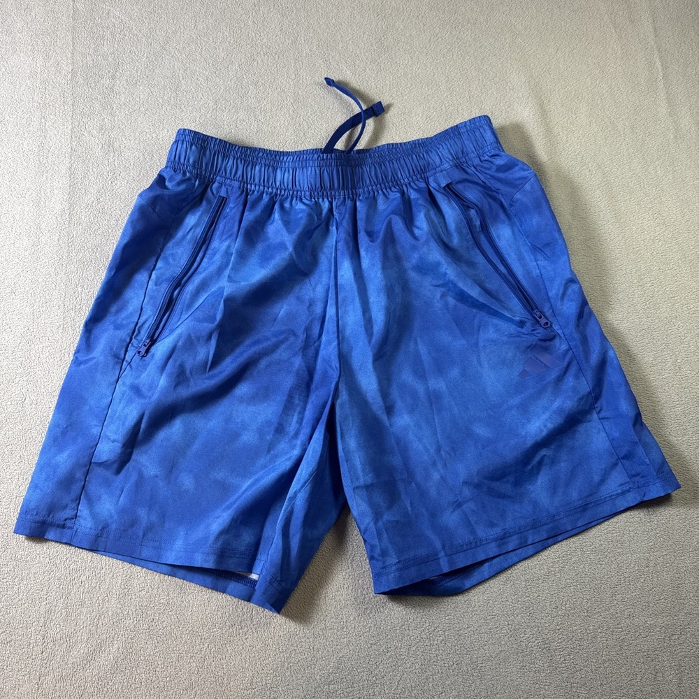 Adidas Men's Train Woven Shorts Blue "New" Polyester Large Sz Medium